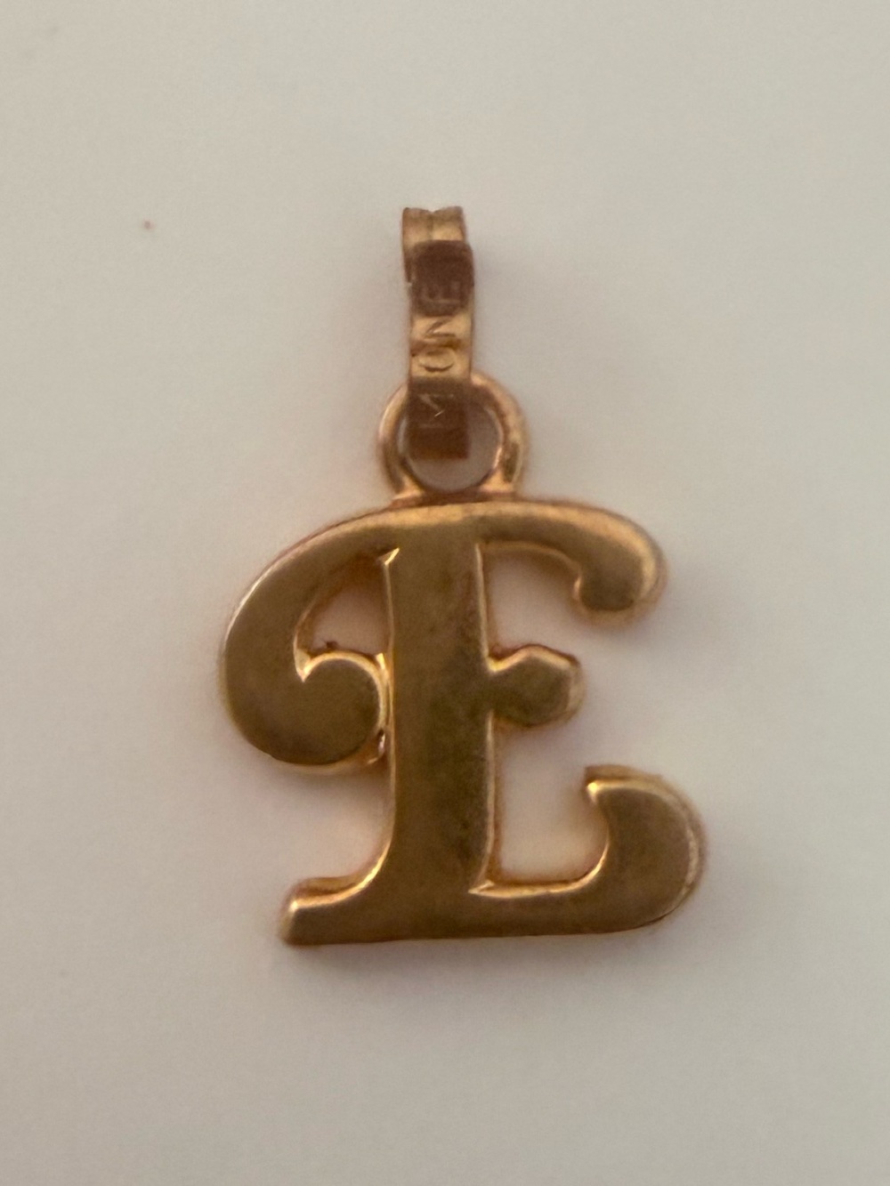 Gold Monet Letter E Initial Pendant Charm